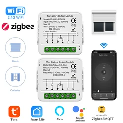 Умный Wi-Fi модуль для занавесок Tuya ZigBee, модуль для роликовых жалюзи, с электромотором, смарт-переключатель для штор, работает с Alexa Google Home