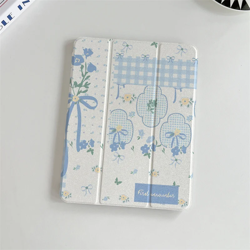 Korean Bow Flower Bouquet Tablet Case For iPad Air 11inch 2025 Pro 2024 Air 5/4 10.9 iPad 10/8/9 9.7 10.2/10.5'' mini 6/5 Cover