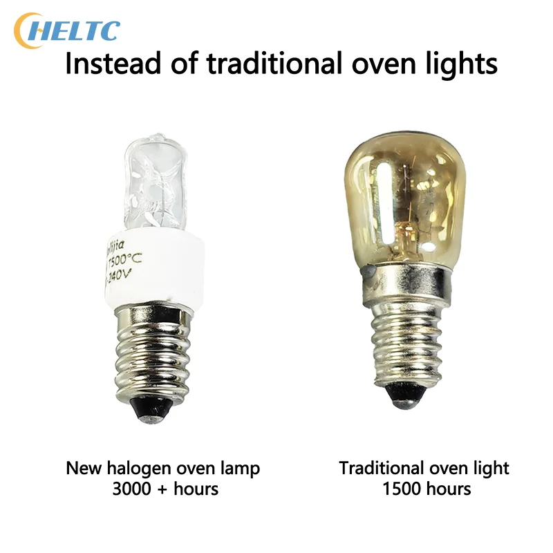 

Лампа для духовки E14 25W/40W, 220-240V/110-130V, безопасная галогенная лампа для духовки, высокотемпературная (до 500°C) ℃ Устойчивая к воздействию воздуха лампочка для микроволновой печи