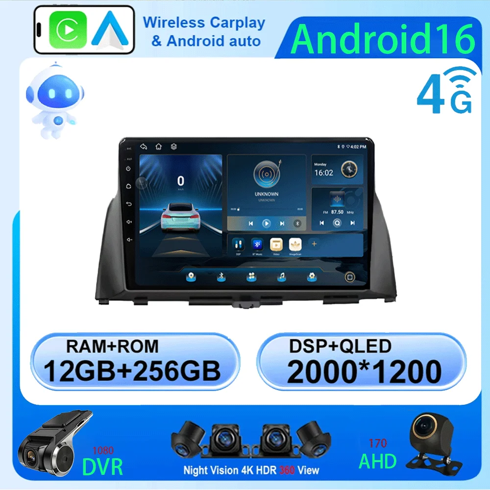 

Android 16 Carplay Auto Car Radio For KIA Optima K5 2015 - 2020 Autoradio Multimedia Stereo Video Player Stereo Audio No 2din