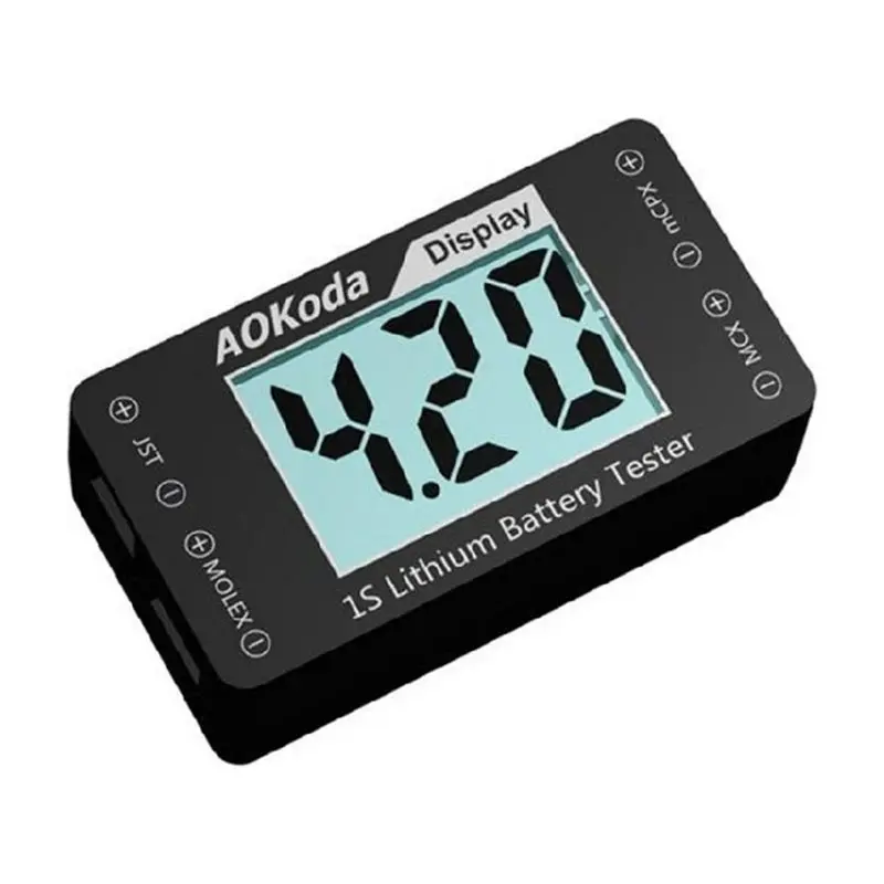Aokoda Lipo Battery Voltage Checker For JST MOLEX MCPX MCX Plug Connector Battery Voltage