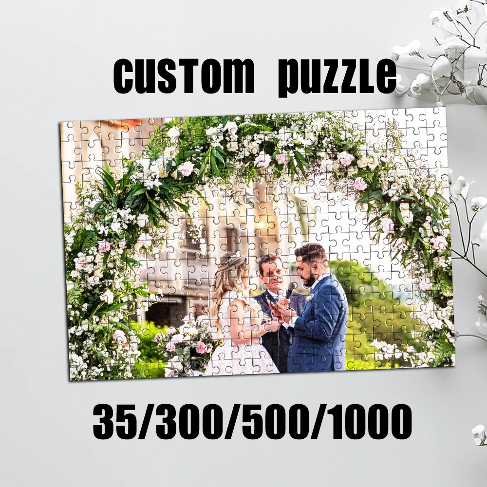 35/300/500pcs  wedding Custom Photo Custom DIY Personalised Photo Portrait Puzzles Personalized Poster For Children Toy Handmad
