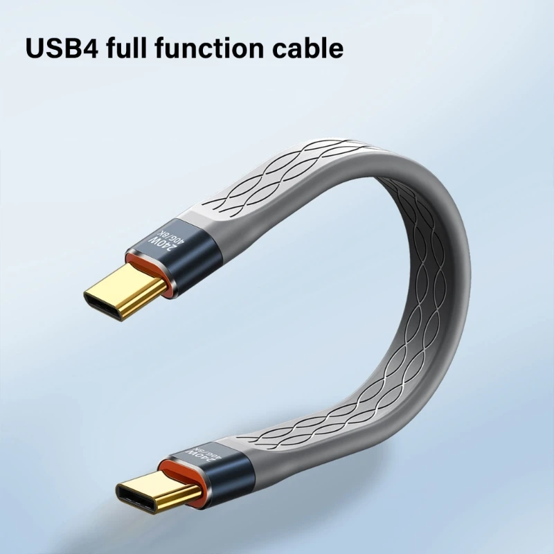 FlaFlat USB4 Curto 5 Polegadas 40 Gbps Dados 240 Carregamento Suporta Vídeo 8K60hz H7JF