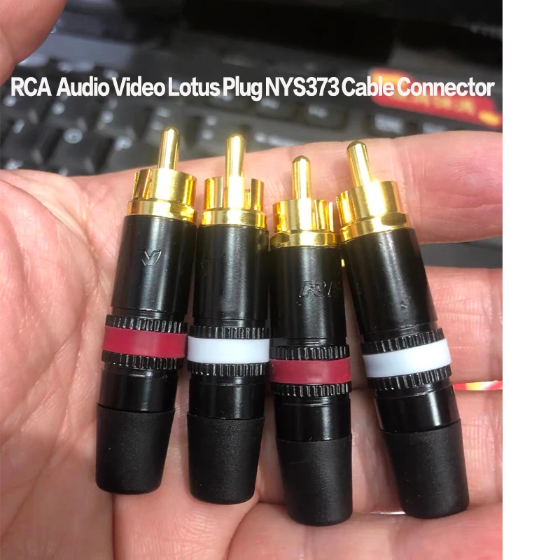 1Pcs/Lot REAN RCA Audio AV Video Plug Gold-plated Large Tail Diameter NYS366-2 Fever HIFI DVD