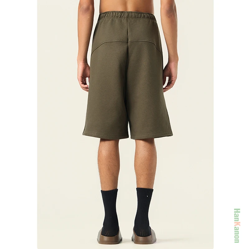 شورت رجالي متوسط الفخذ - مستوحى من الصوف الثقيل الوزن 500 جرام برباط فوق طماق حرارية للخريف والشتاء للجنسين. #2