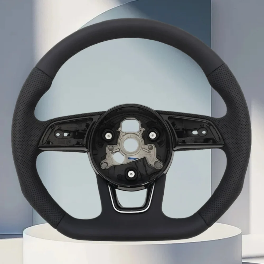 

Спортивный кожаный руль для автомобилей Audi A3, A4, S4, B9, S3, 8V, RS4, RS5, A5, S5 (2017-2024). Автоаксессуар.