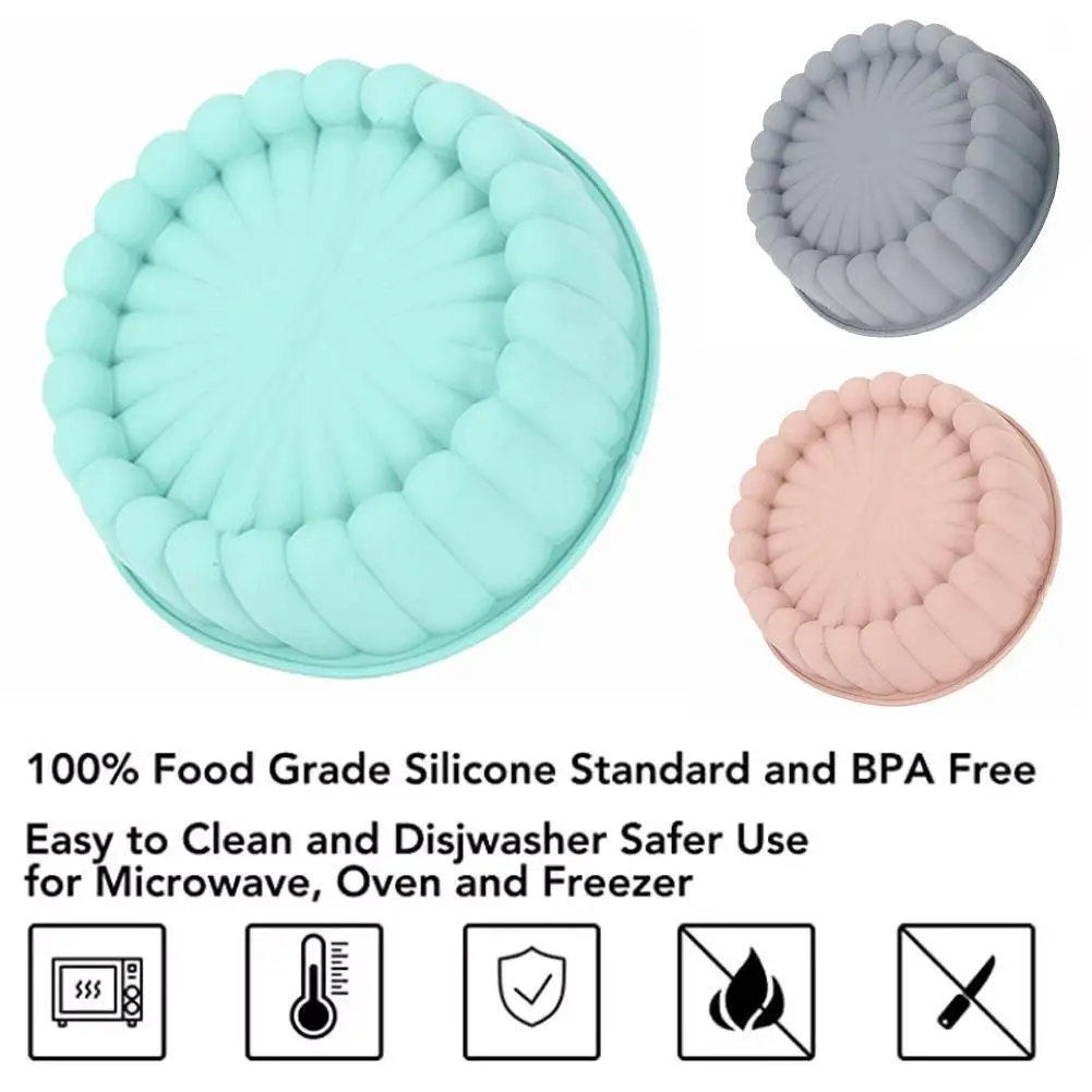 

8inch Silicone Cake Mold Bread Toast Shortcake Cake Svarin Baking Gear Mould Pan Round Tray Charlotte Mold Square Sponge X2H5