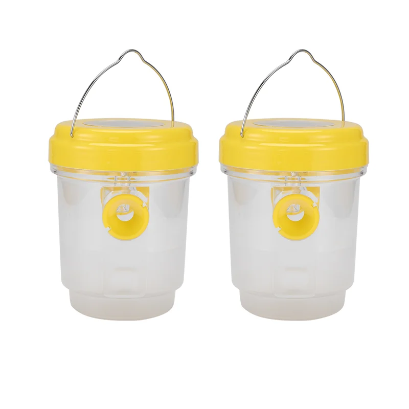 BAAG-2-Pack Solar-Wespenfalle zum Aufhängen im Freien, Wasp Cather zum Aufhängen mit Licht für gelbe Jacken, Hornissen, Biene und Wappenfallen