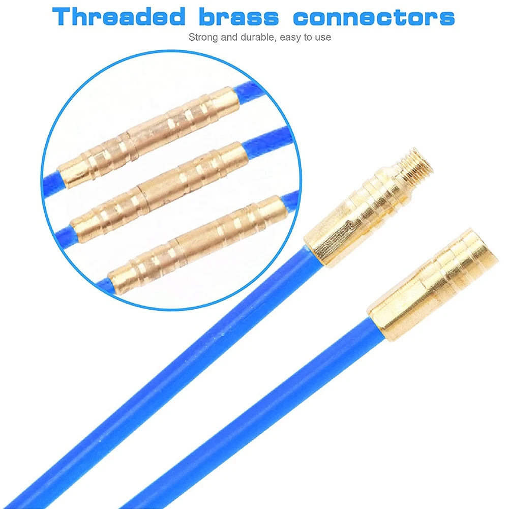 20 Feet Fiberglass Fish Tape Cable Rods,Electrical Wire Running Push/Pull Kit with Hook and Hole Kit in Transparent Tube images - 6