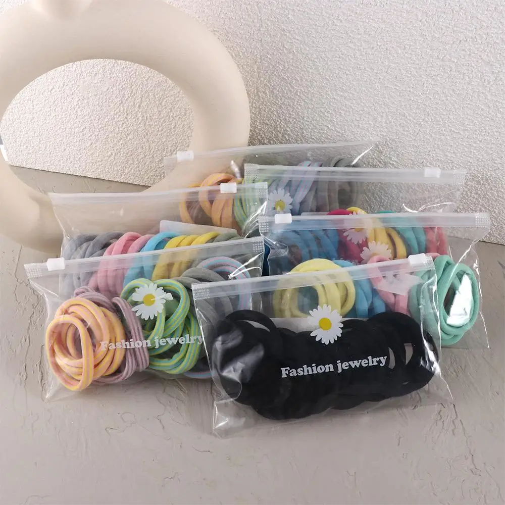 Korean Fashion 25Pcs/bag Elastic Women Candy Colors Ponytail Holder Hair Accessories Rubber Bands Hair Rope