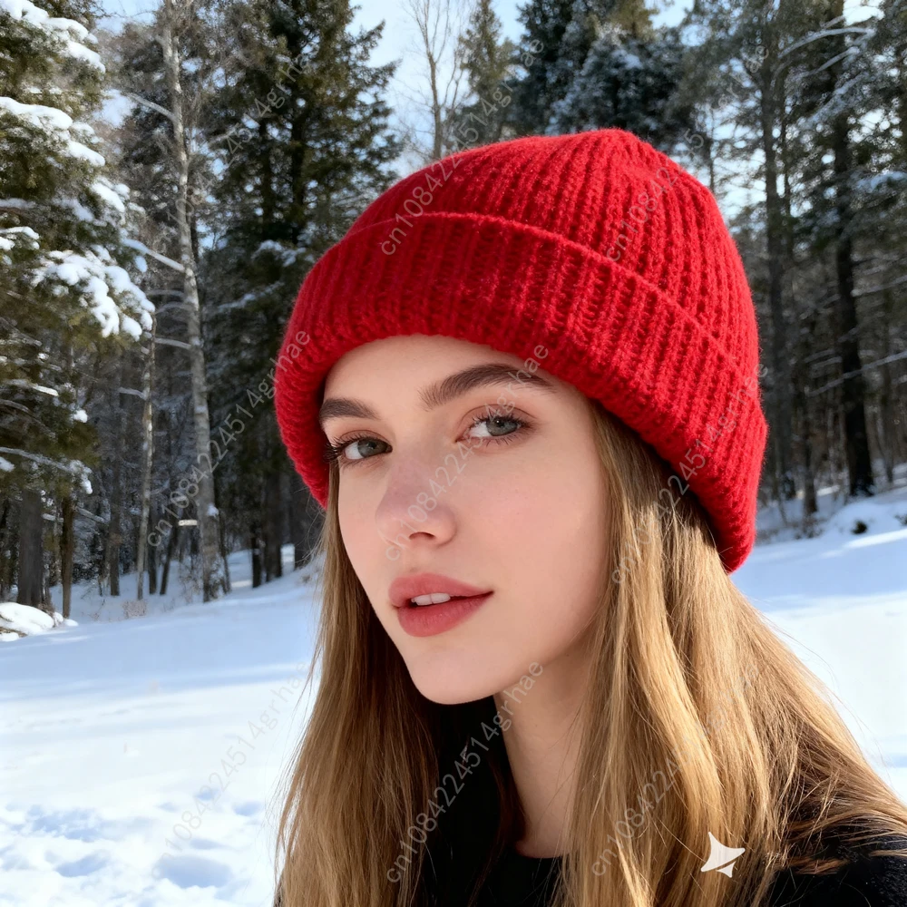 2 solid color winter warm knitted hats, made of soft fabric, suitable for outdoor sports, cycling, hiking, camping, and more.
