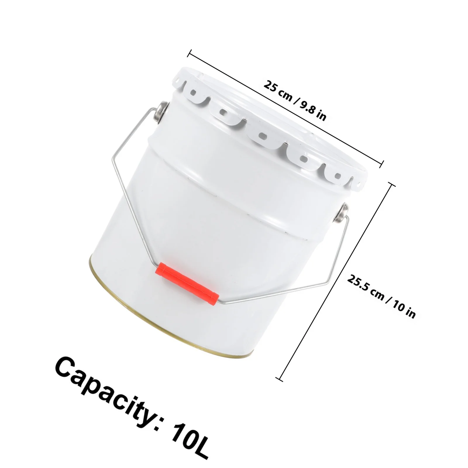 10L دلو الطلاء صفيح المواد طلاء أبيض حاوية تخزين متينة المنزل المرآب استخدام المعادن الفارغة يمكن مختومة تصميم كبير #2