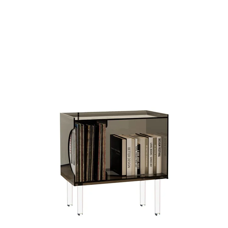 Light luxury household acrylic transparent bookcase, simple floor shelf figure integrated, wall storage bookshelf