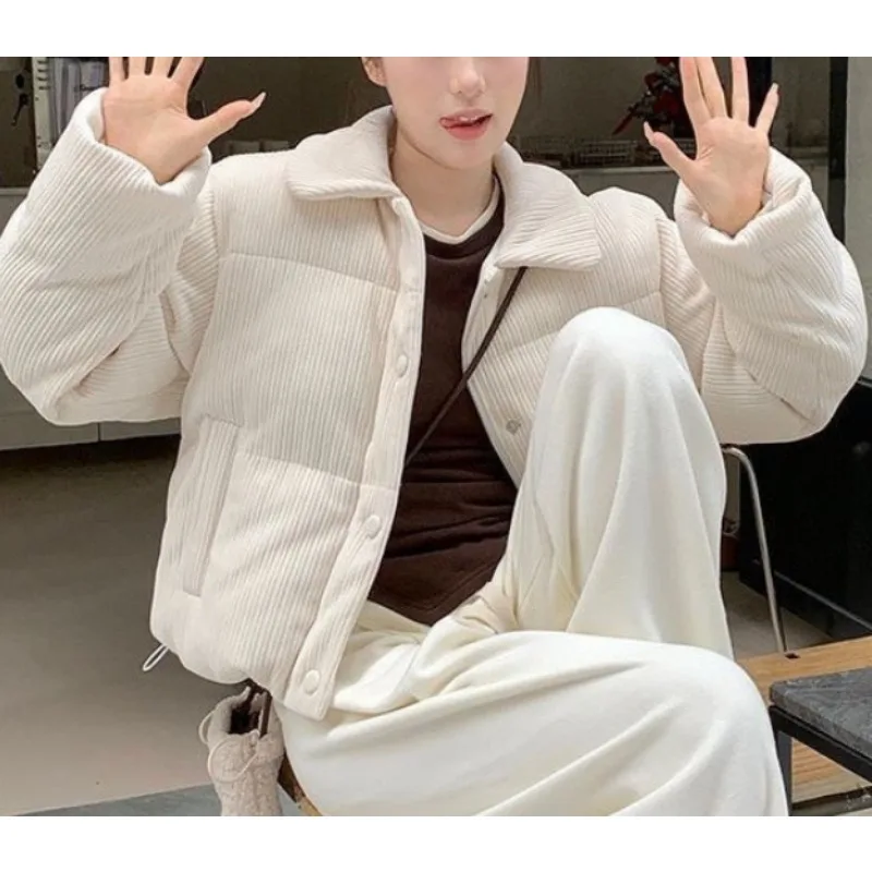 2025 가을 겨울 신상품 지퍼 양면 스냅 버튼 코듀로이 재킷 면 재킷