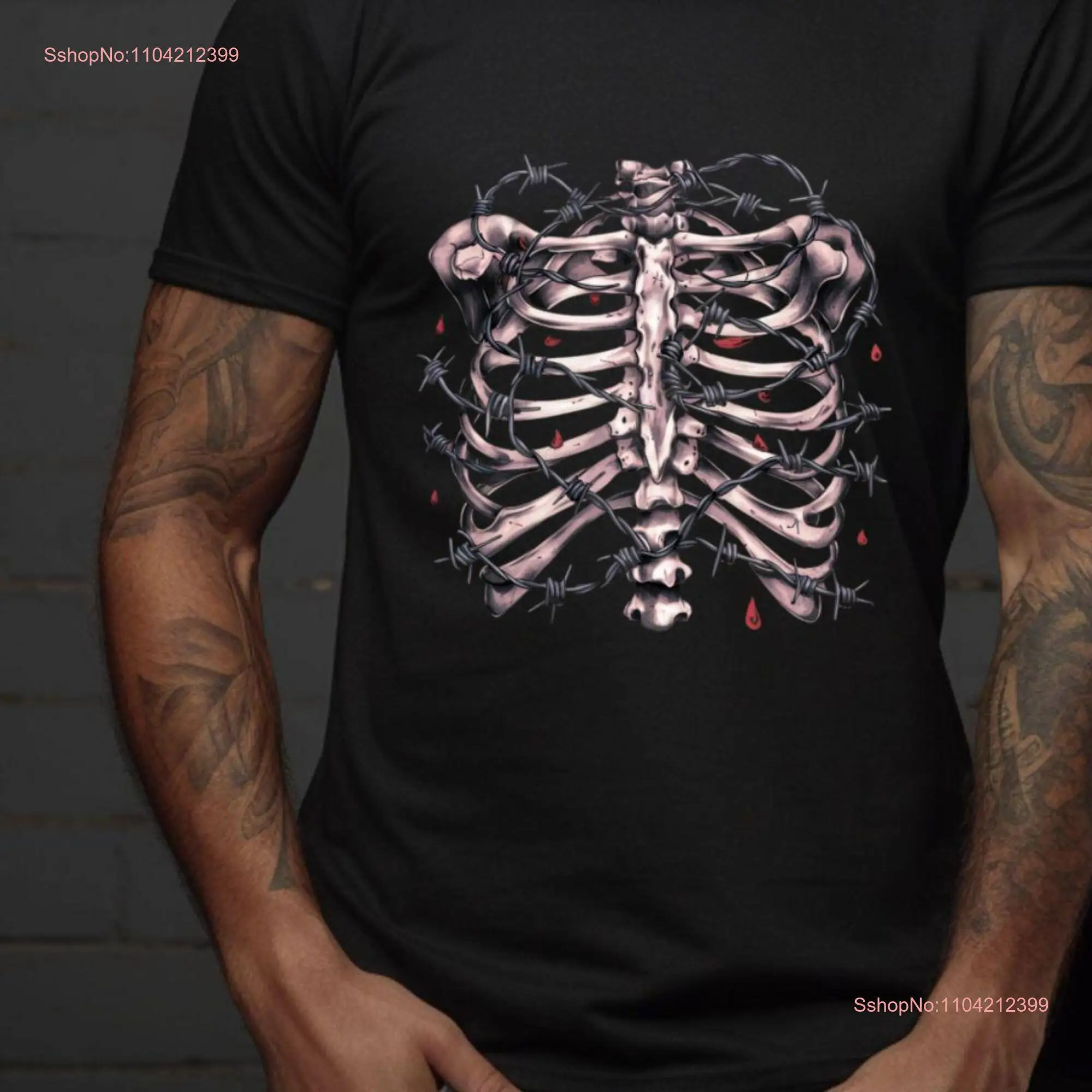 Rib Cage shirt Gothic T Halloween dark cottagecore skeleton men long or short sleeves