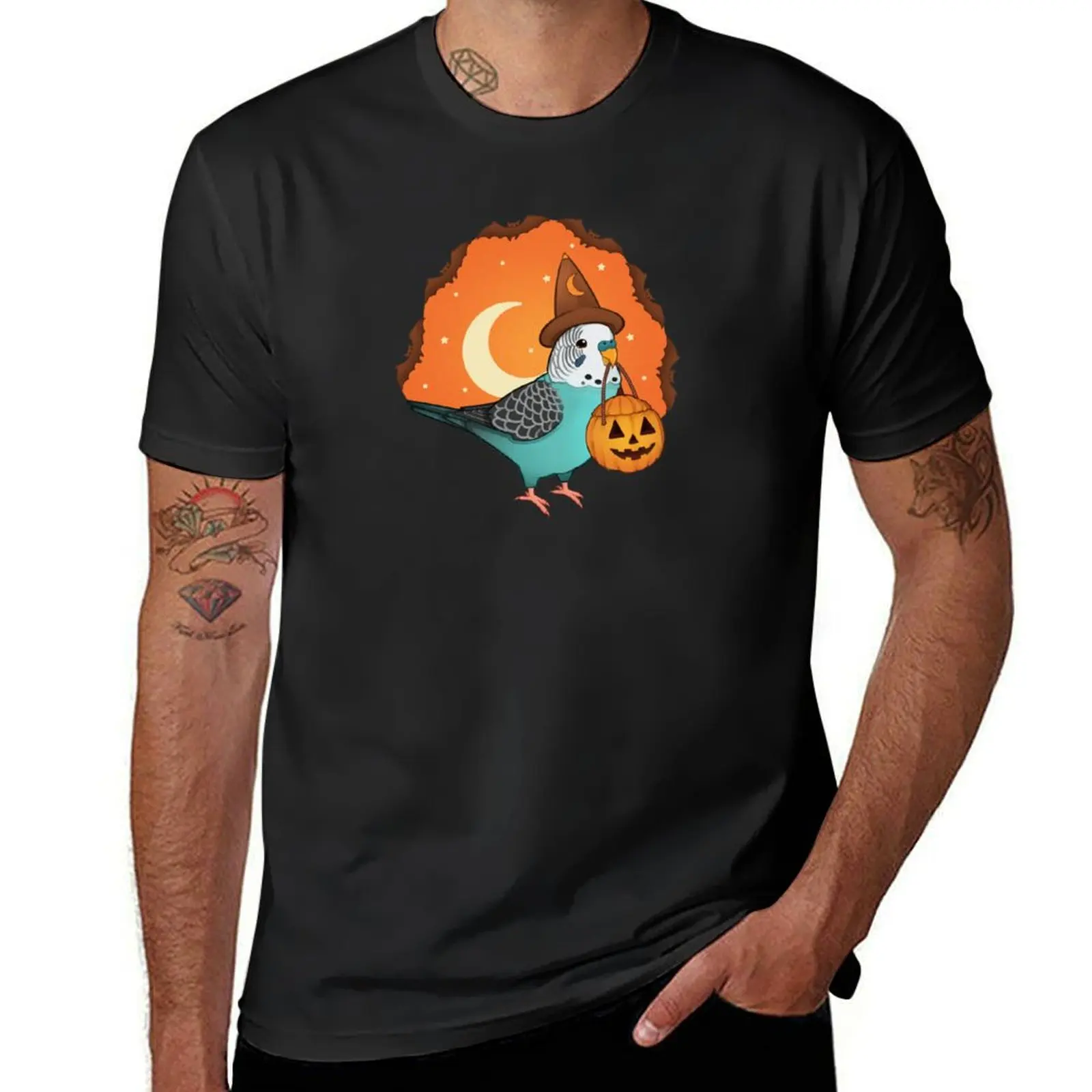 Cute Halloween Budgie T-Shirt aesthetic clothes shirts graphic tees summer top T-shirt men