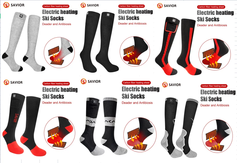 Savior Heat Battery Electric Heated Socks For Men Winter Warm Outdoor Sports Rechargeable Thermal Socks Foot Women For Cycling