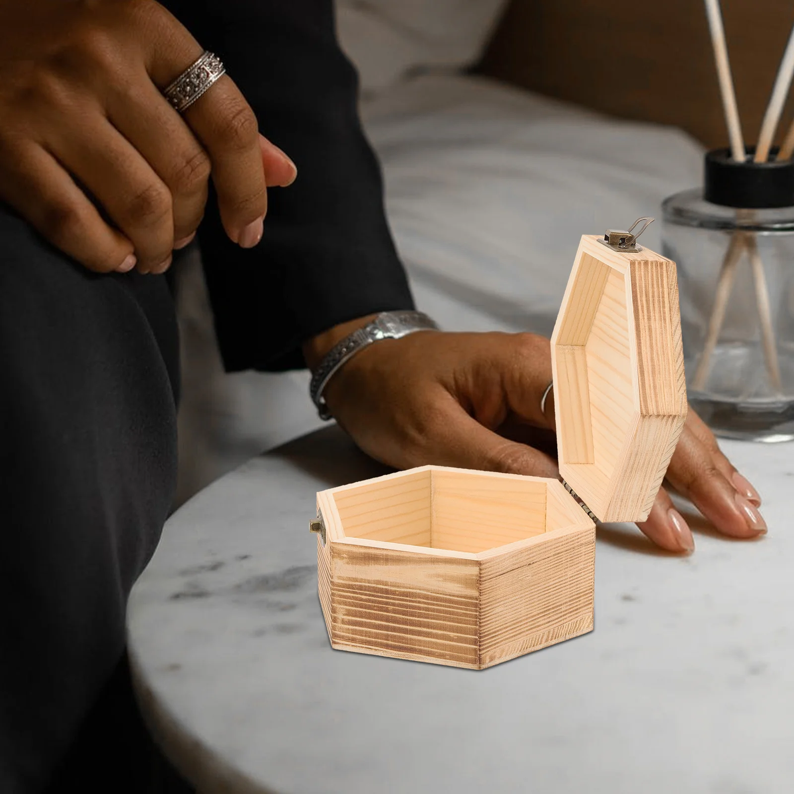 Vintage Storage Box Small Wooden Jewelry Organizer With Clasp Craft Keepsake Case For Gifts Wedding Mini Wood Box