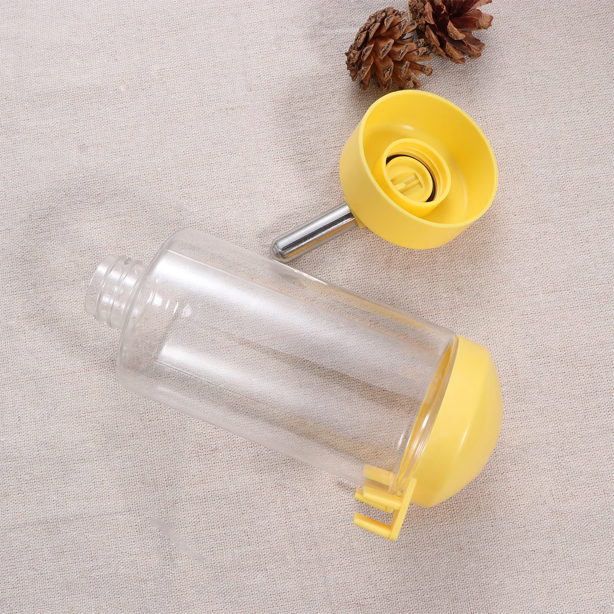 

400Ml Pet Water Bottle Hanging Leak Proof Dog Cat Rabbit Dispenser Durable Environmental Plastic Easy Install Clean Yellow Small