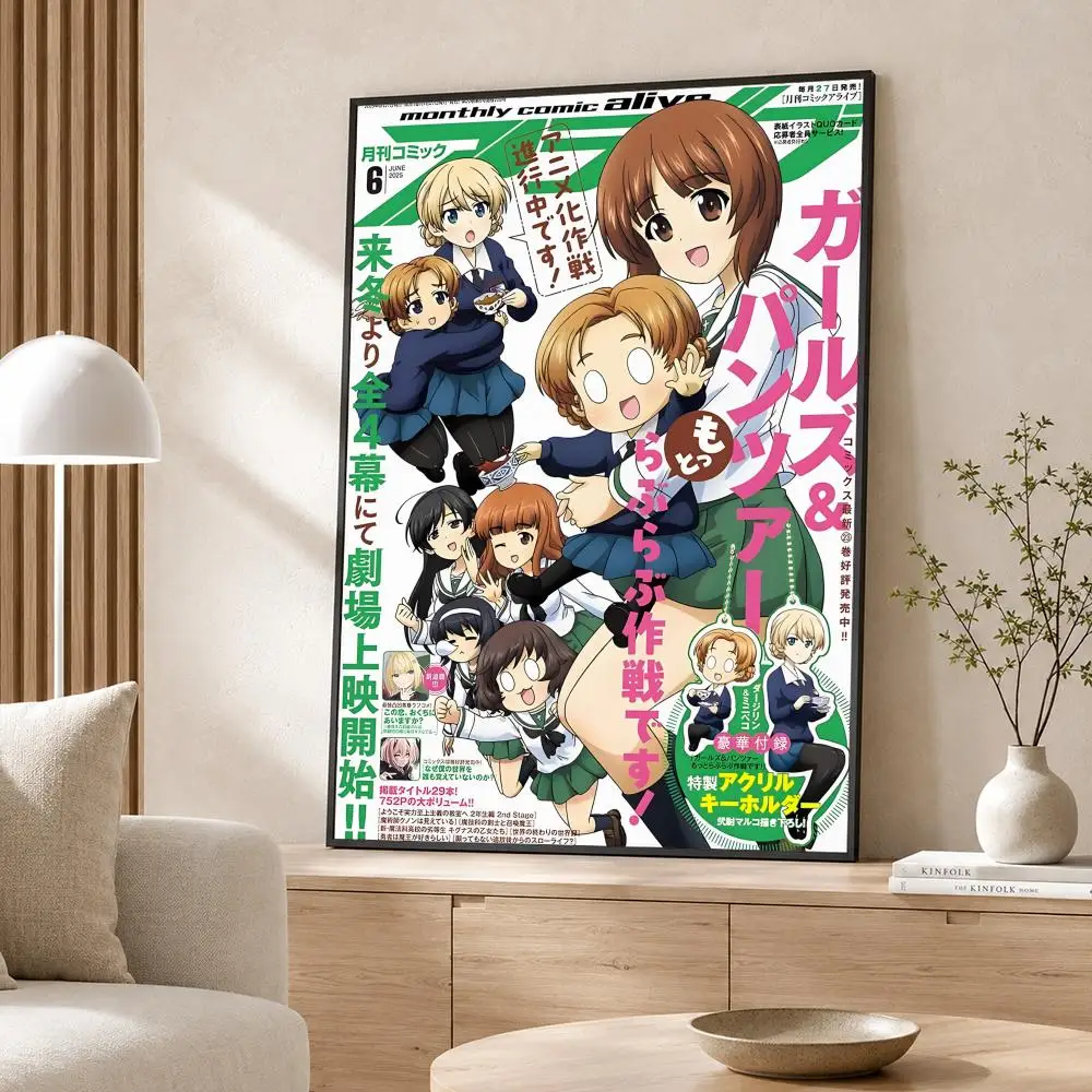 Game Girls Und Panzer Poster Poster Wall Sticker Waterproof Self Adhesive HD Art  Bedroom Bar Decor