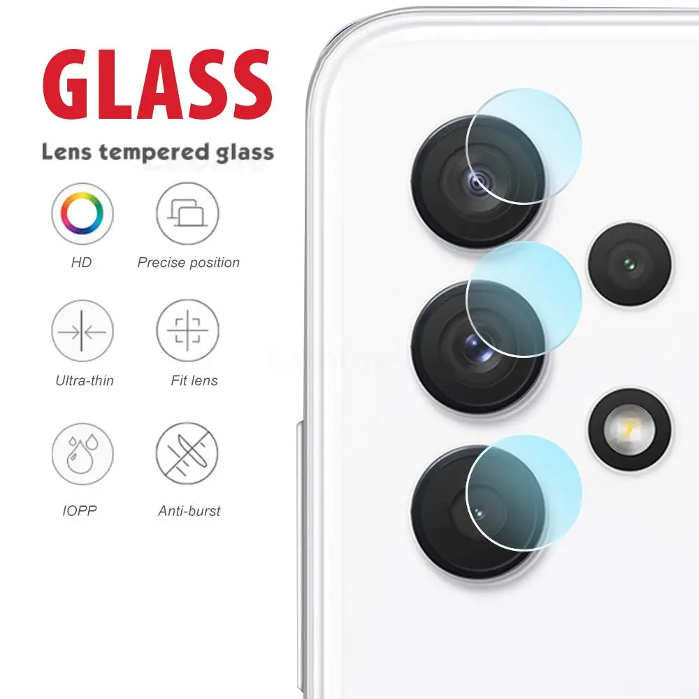 Camera Lens Protector For Samsung A54 34 A14 A24 A33 A23 A53 A51 A52 A52S 5G Soft Glass Ring Lens Film Anti-scratch Cover