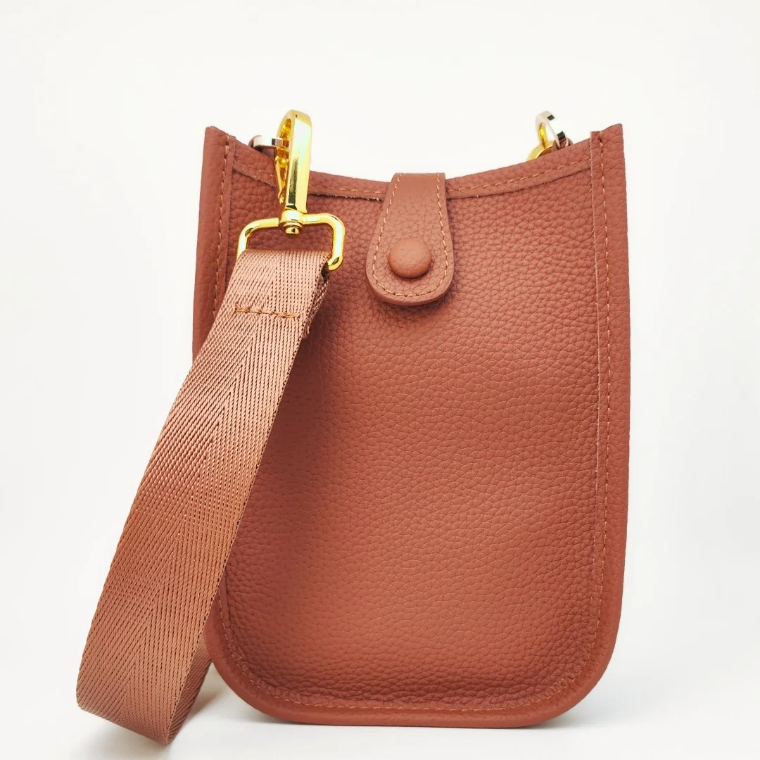 

Women Togo Genuine Leather Bag Calfskin Phone Bag Color Luxury Designer Real Leather Crossbody Bag For Lady Simple Fashion