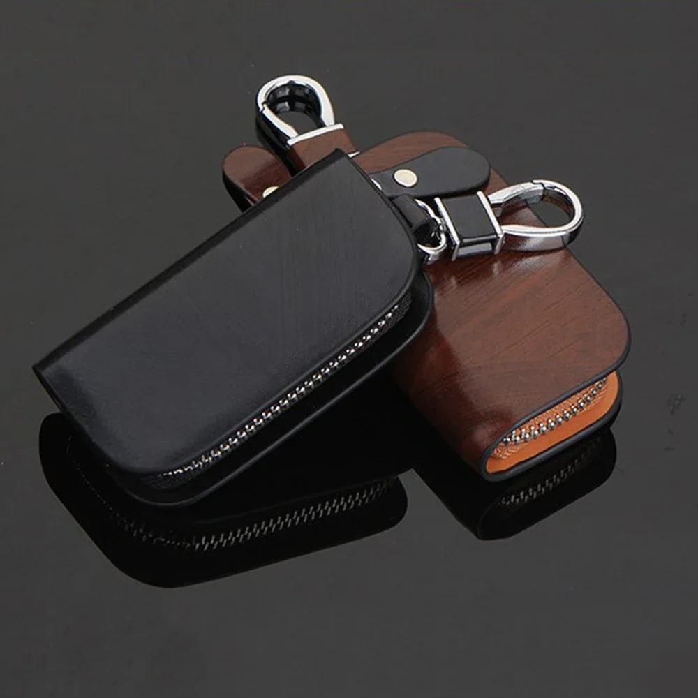 Smart Car Key case Remote Leather Housing Anti scratch Cover Protector Zipper Conveniently fits IDs, loose change acc,key chain