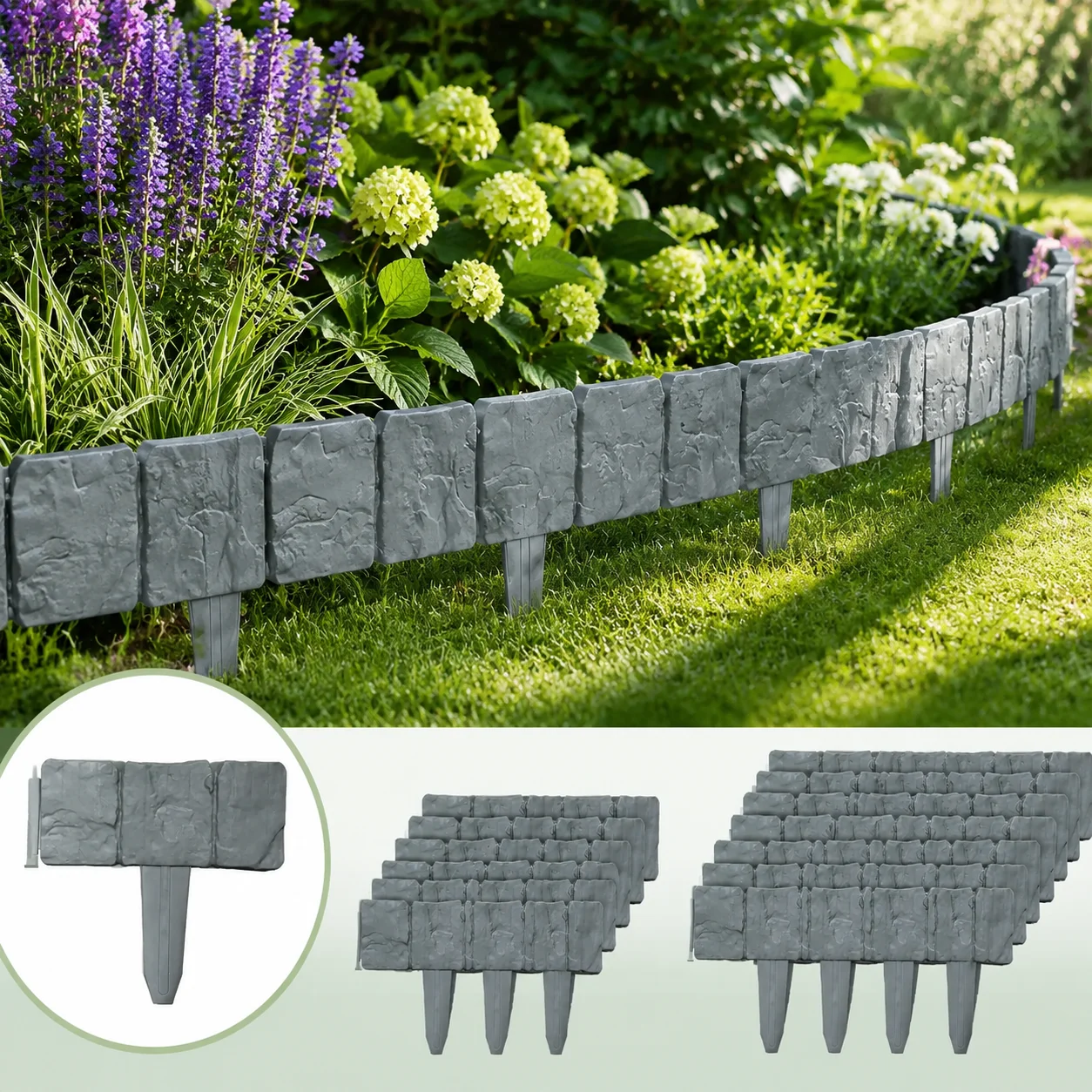 20/10pcs Plastic Fence Garden Guardrail, Can Be Used As A Garden Partition for Planting Plants.Suitable for Courtyards and Farms