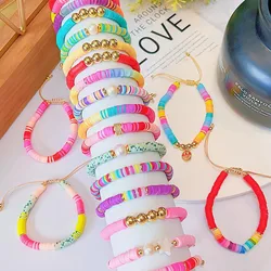 6mm Multi-color Heishi Bracelets for Women Polymer Clay Surf Bracelet Wholesale Stacking Pulseras Summer Jewelry