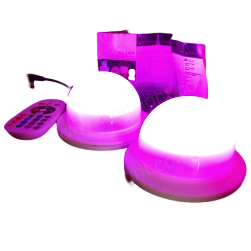 2PCS DHL Free Shipping Super Bright Novetly 120mm Bulblite Cordless Rechargeable RGB LED Lighting System for Furniture