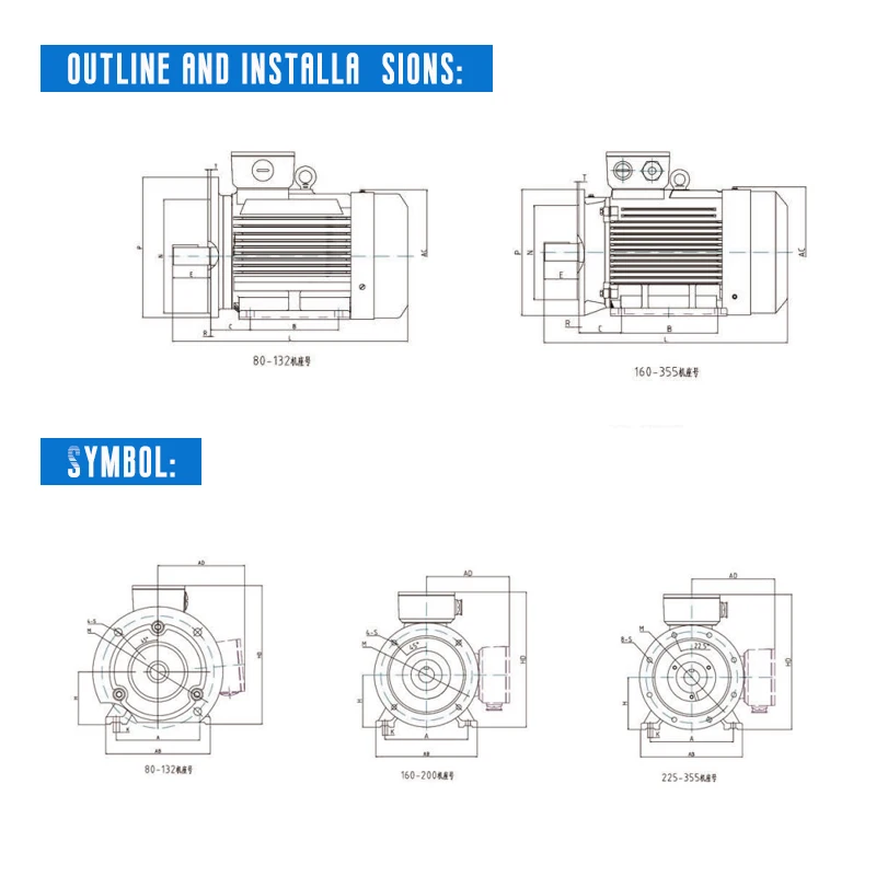 JINRJIAN 50 Вт индукционный двигатель 7,5 кВт небольшие индукционные двигатели электродвигатель 50 кВт индукционный