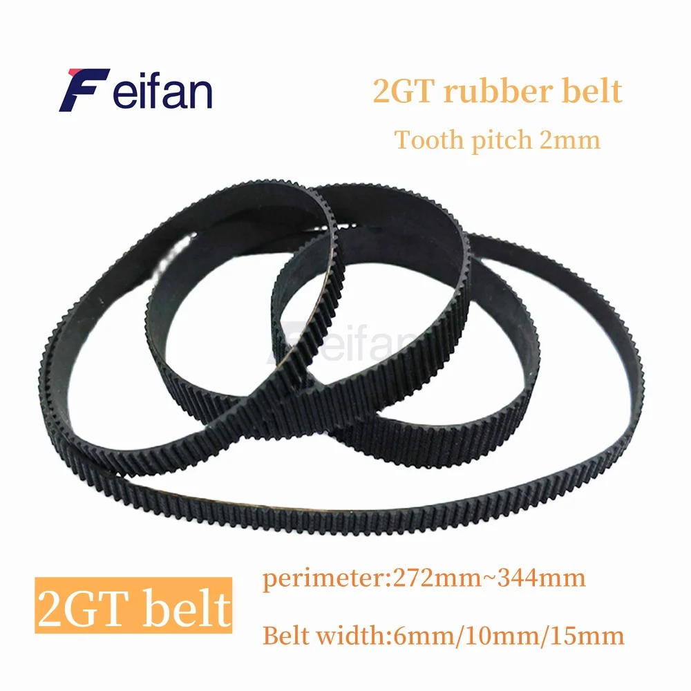 

GT2 2GT Width 6mm/10mm 2M Rubber Belt Synchronous Belt Circular Belt Circumference 272-344mm Suitable For 3D Printer Accessories