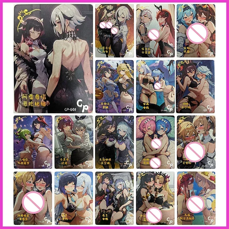 

Anime Goddess Story Rare CP Refraction Collectible Card Arlecchino Columbina Agir Amber Eula Mona Toys for boys Birthday Present