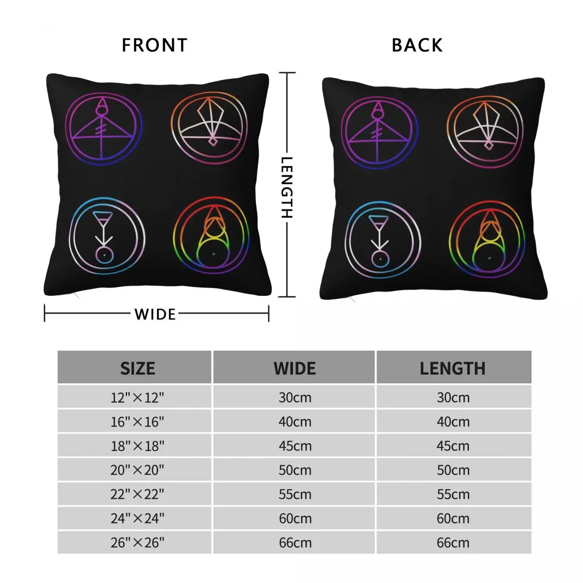 LGBT Theme Glyphs Square Pillowcase Polyester Linen Velvet Printed Zip Decorative Throw Pillow Case Car Cushion Cover 18