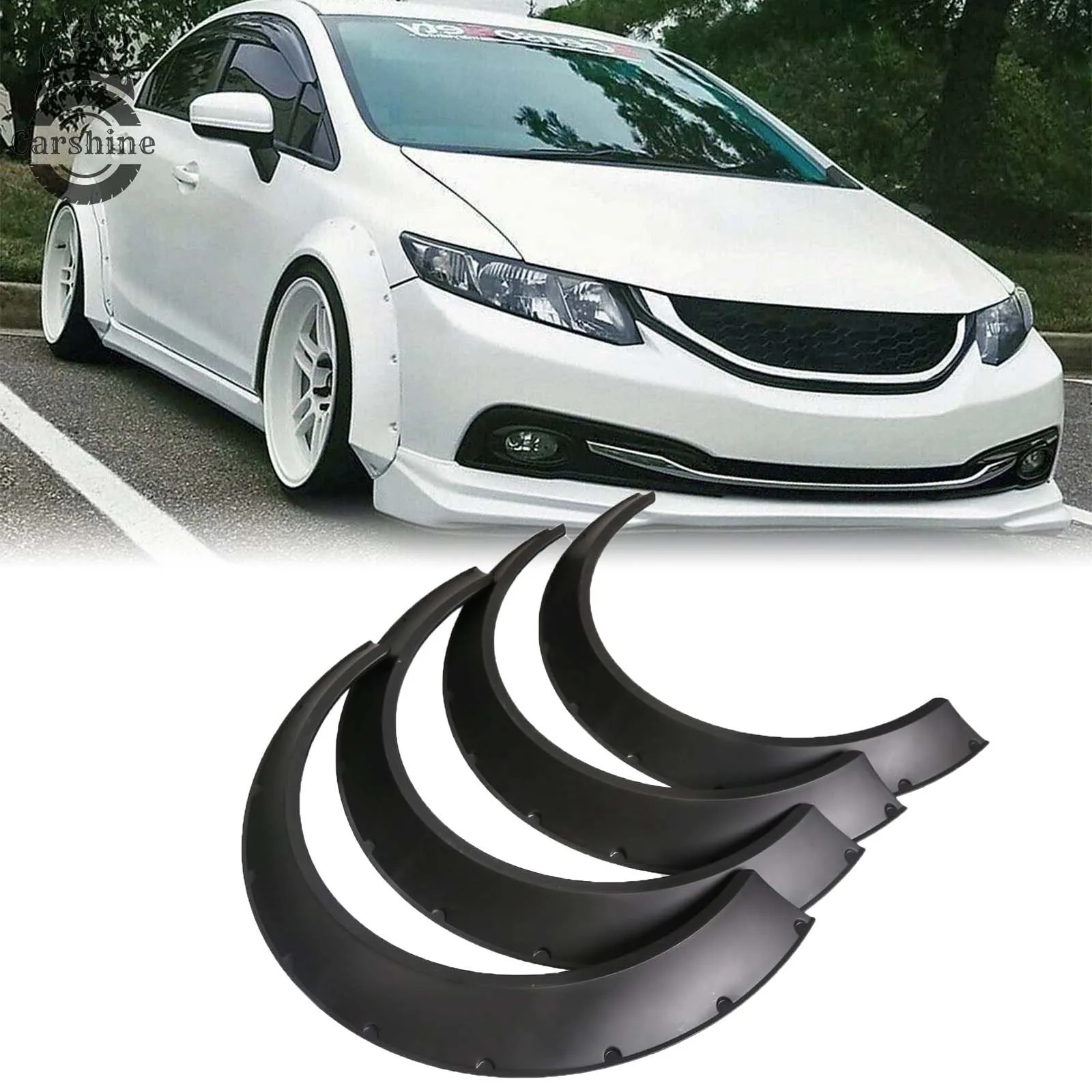 

Комплект расширителей колесных арок (фендеров) для Honda Civic 2013, гибкий, широкий, 4 шт.
