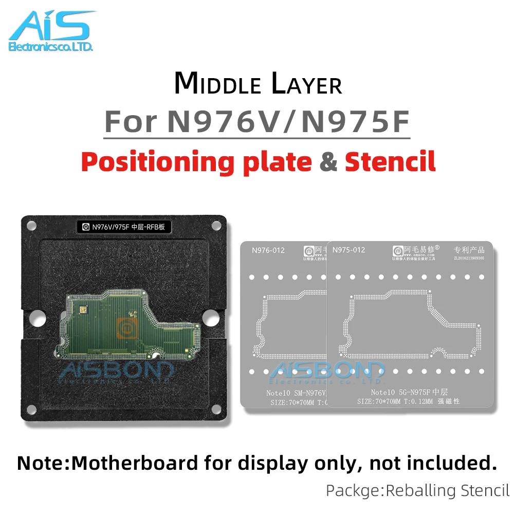Amaoe BGA Middle Layer Reballing Stencil Template Station For Samsung Note10 5G SM-N976V N975U N975F Solder Tin Planting Net