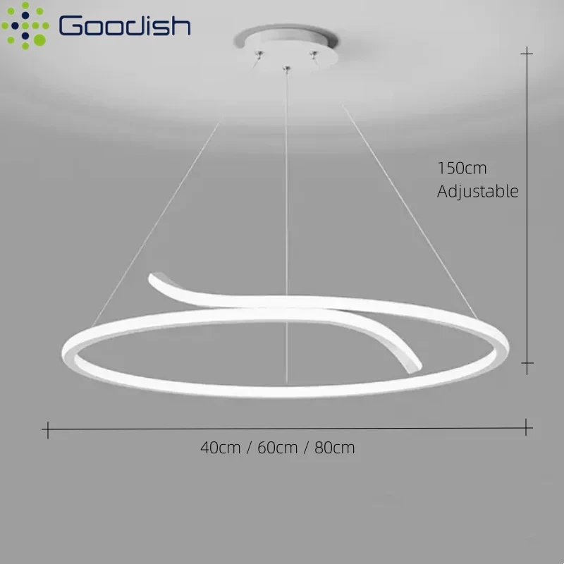 Современные минималистичные круглые светодиодные подвесные светильники, дизайнерские лампы в форме змеи для гостиной, столовой, спальни, домашнего декора, люстра