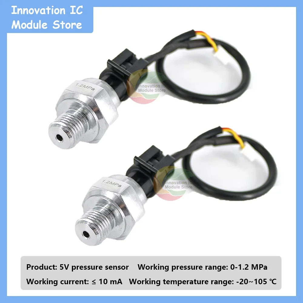 

5V Pressure Sensor 0-1.2 MPa Transmitter for Non-Corrosive Water/Oil/Gas G1/4 Pressure Sensor Module