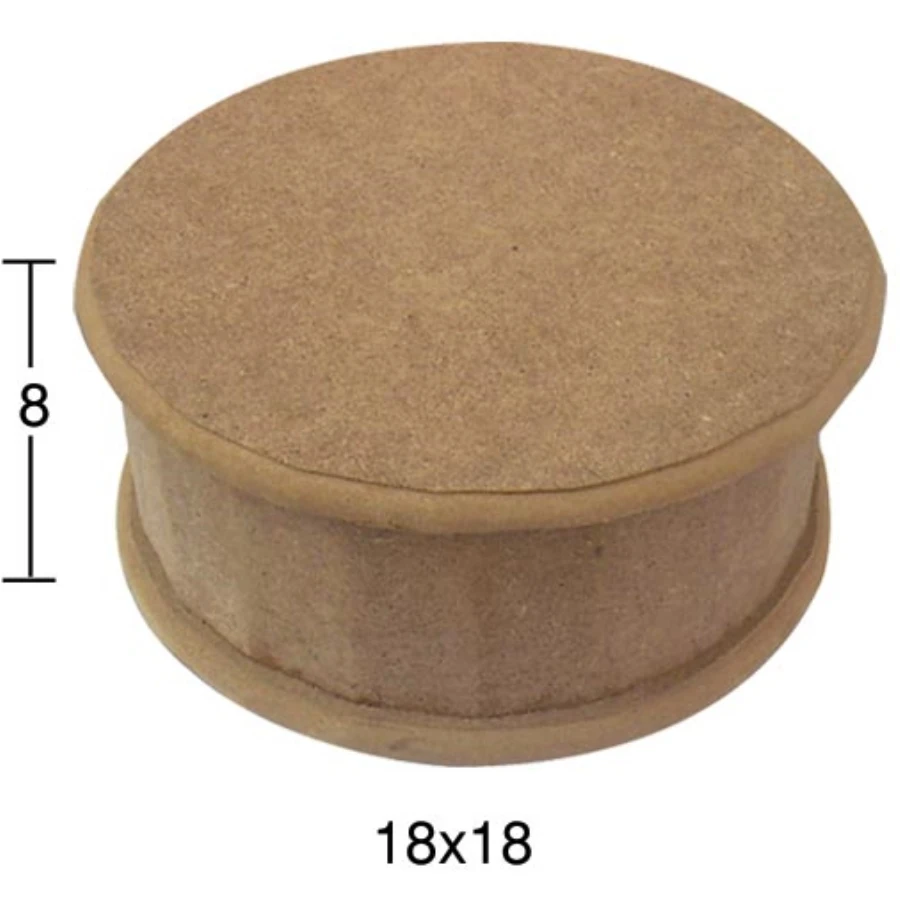 KU273 Sectional Round Box, Unpainted Raw Wood Mdf Box