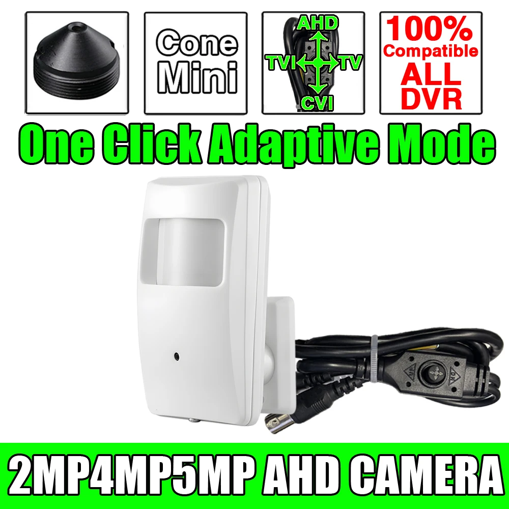 

Мини-камера видеонаблюдения 4K Ultra HD — конусный детектор объектива 3,7 мм, стиль CVBS/TVI/CVI/AHD 4in1 1080P 5MP 4MP Plug Play, домашняя безопасность с B
