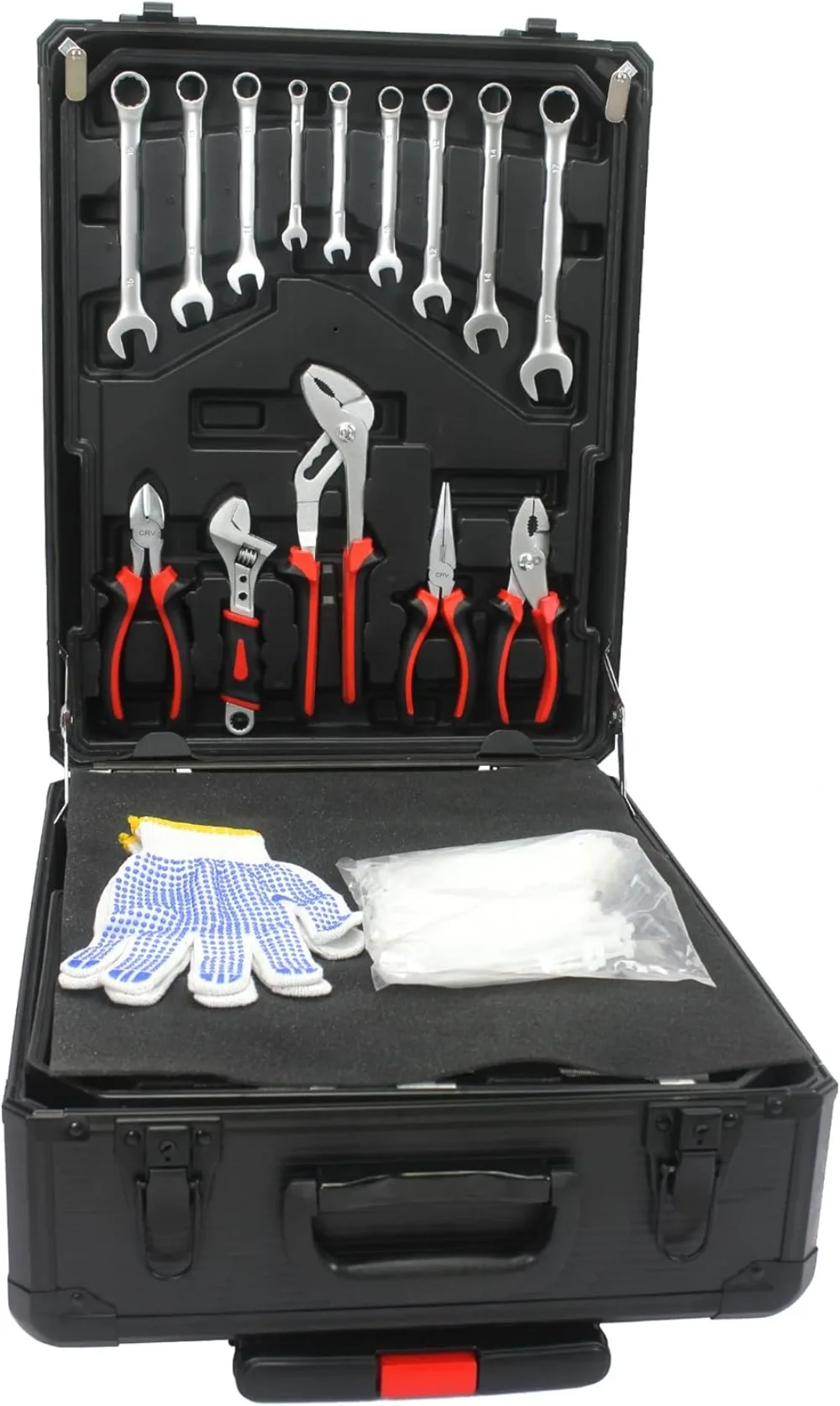 899pcs Artman Tool Set  Set Mechanics Kit, General Household Hand Tool Set for Home, Rolling Box with Wheels  (Black)