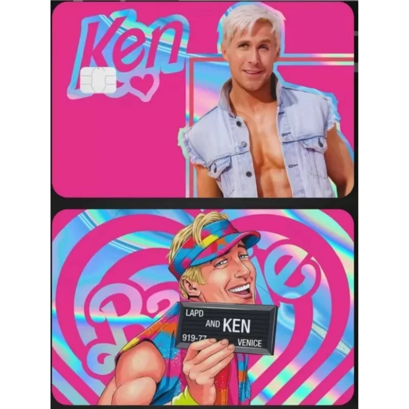 Laser Barbie Ken Stickers Bank Card Credit Card ID Card Protection Stickers Waterproof and Wear-resistant Kawaii Anime