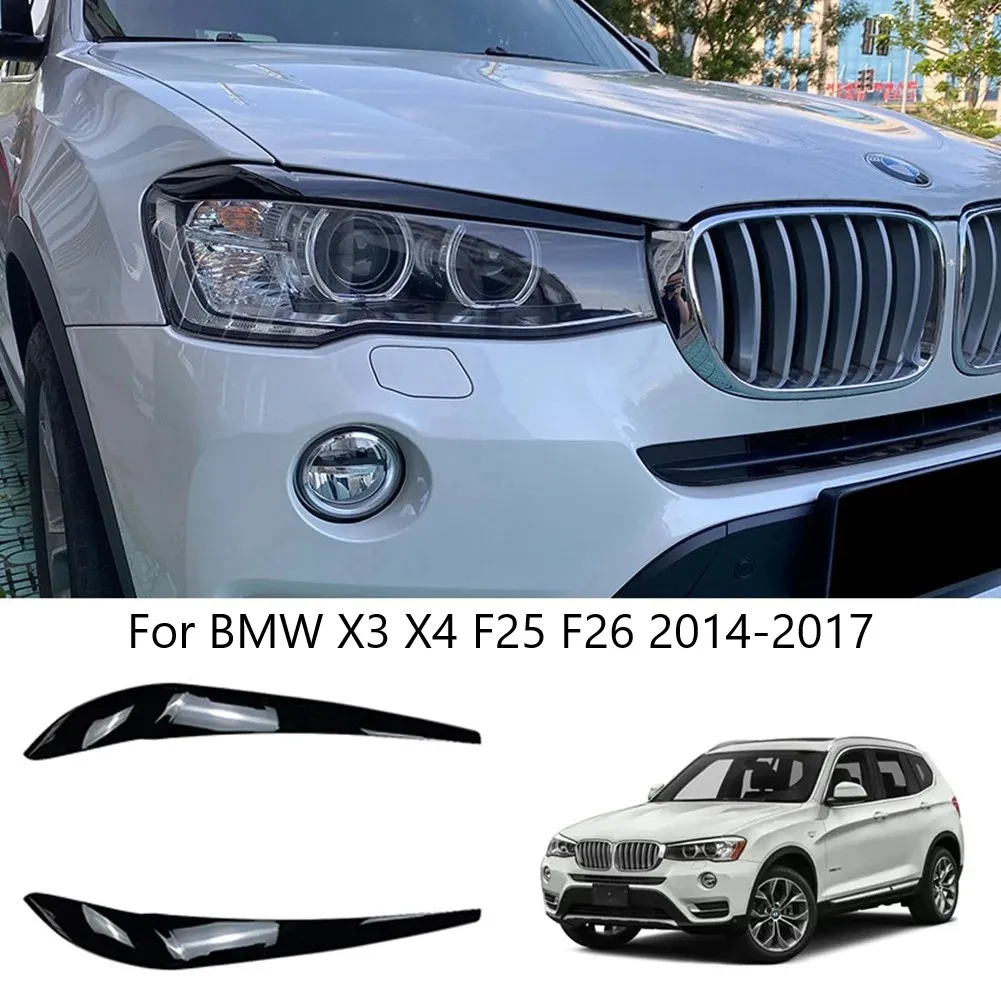 

Car Headlight Eyebrows Eyelids For BMW X3 F25 X4 F26 2014-2017 Eyelash Head Light Lamp Stickers Cover Trim Body Kits Accessories