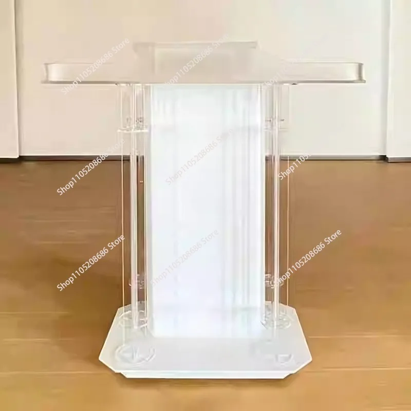 Transparent Podium Acrylic Chanting Table Lecture Table Crystal Speak Reception Speech Table Conference