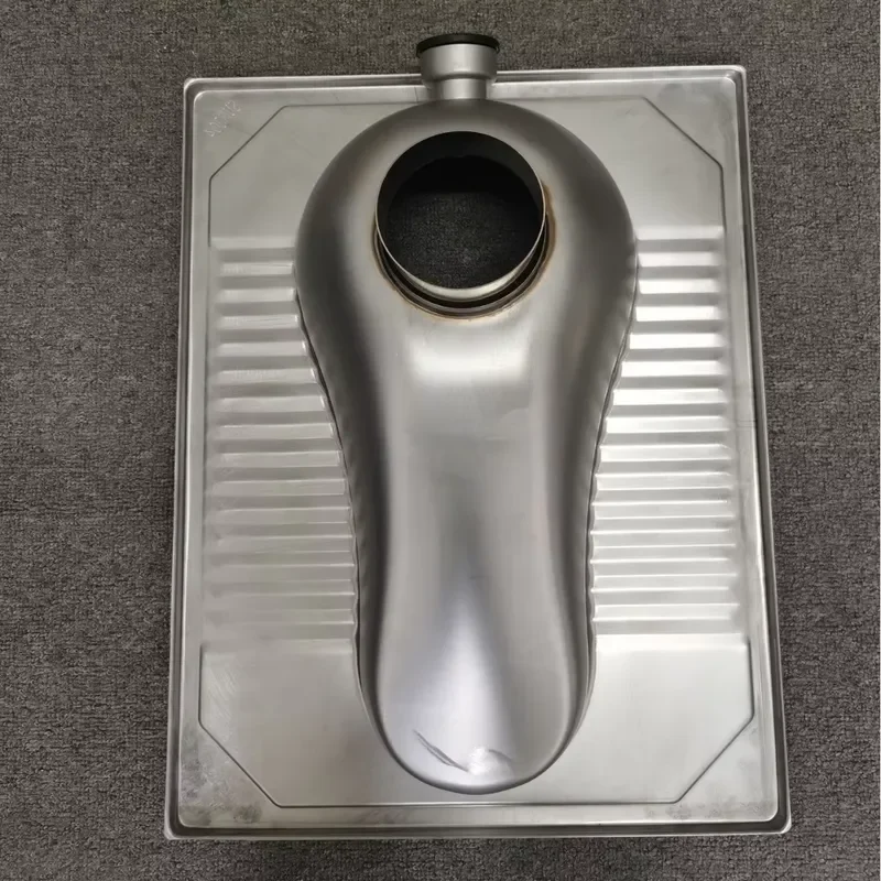 Modern 304 Stainless Steel Squatting Pan Durable Floor Mounted Toilet for Bathroom Supermarket Public Restroom Hygienic