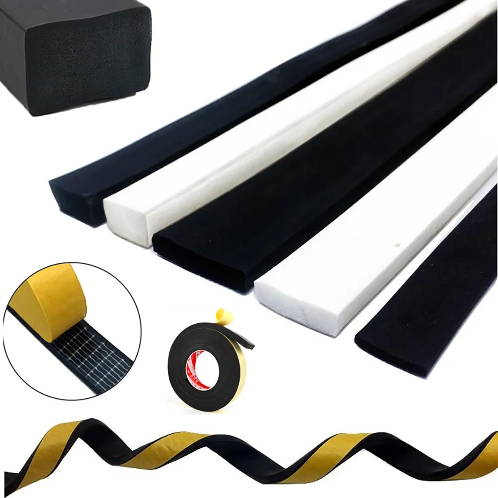 Square Rectangle Black/White/Red Anti-collision Shock Absorption Gasket Foam With Glue Seal Flat Pad Self Adhesive Sealing Strip