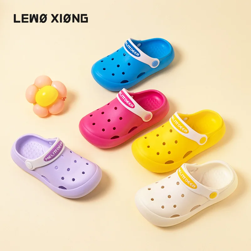 Cute Middle and Big Children's Hole Shoes, Boys and Girls Wear-resistant, Breathable, Cartoon Multi-standard Sandals