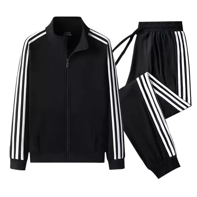 The latest spring and autumn hoodie sweatpants sports suit for young men trend standing collar long sleeve two-piece fashion bra