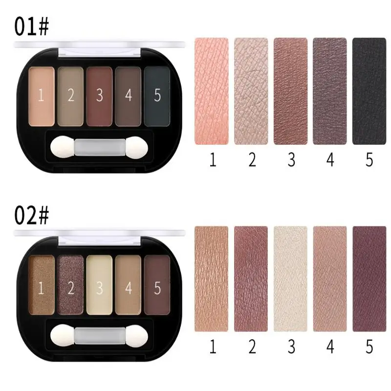 BSIMONE Paleta de sombras de ojos de cinco colores Tridimensional, Natural, Desarrollo de color de larga duración, Maquillaje de sombra de ojos de sombra terrosa
