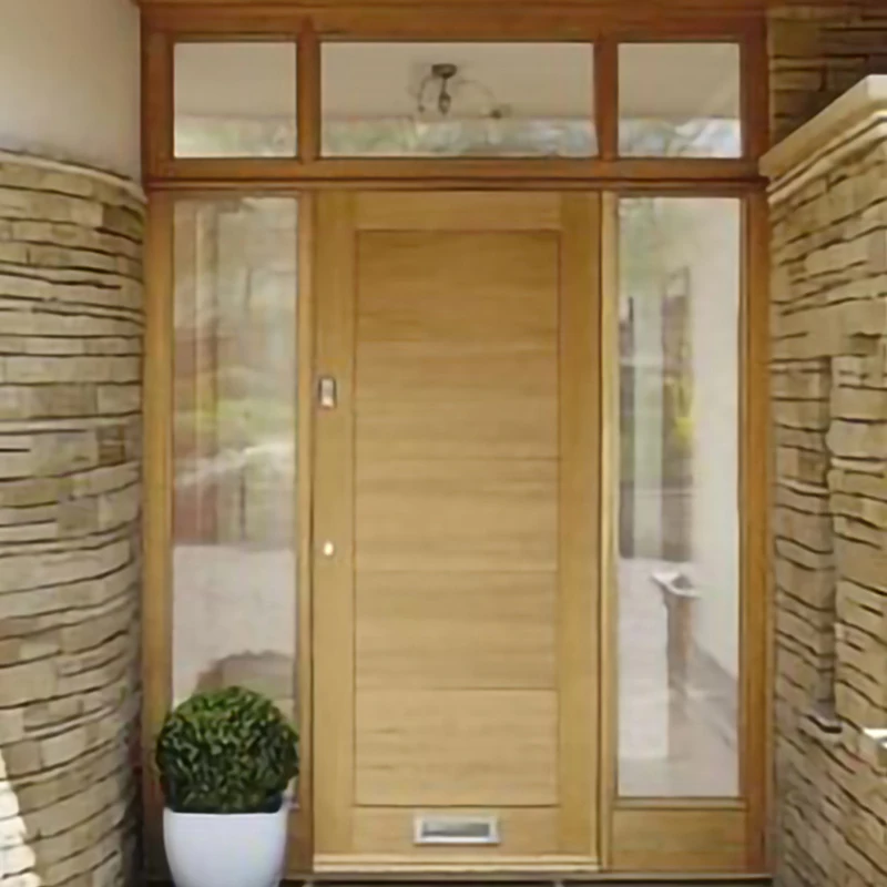 Villa Solid Wood Aluminium Exterior Doors Entrance Stainless Steel Security Front Entry Pivot Door Modern for Houses